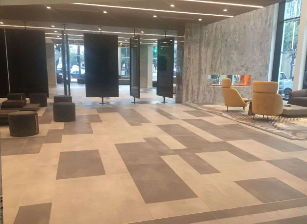 Clean completed office lobby ready for occupancy